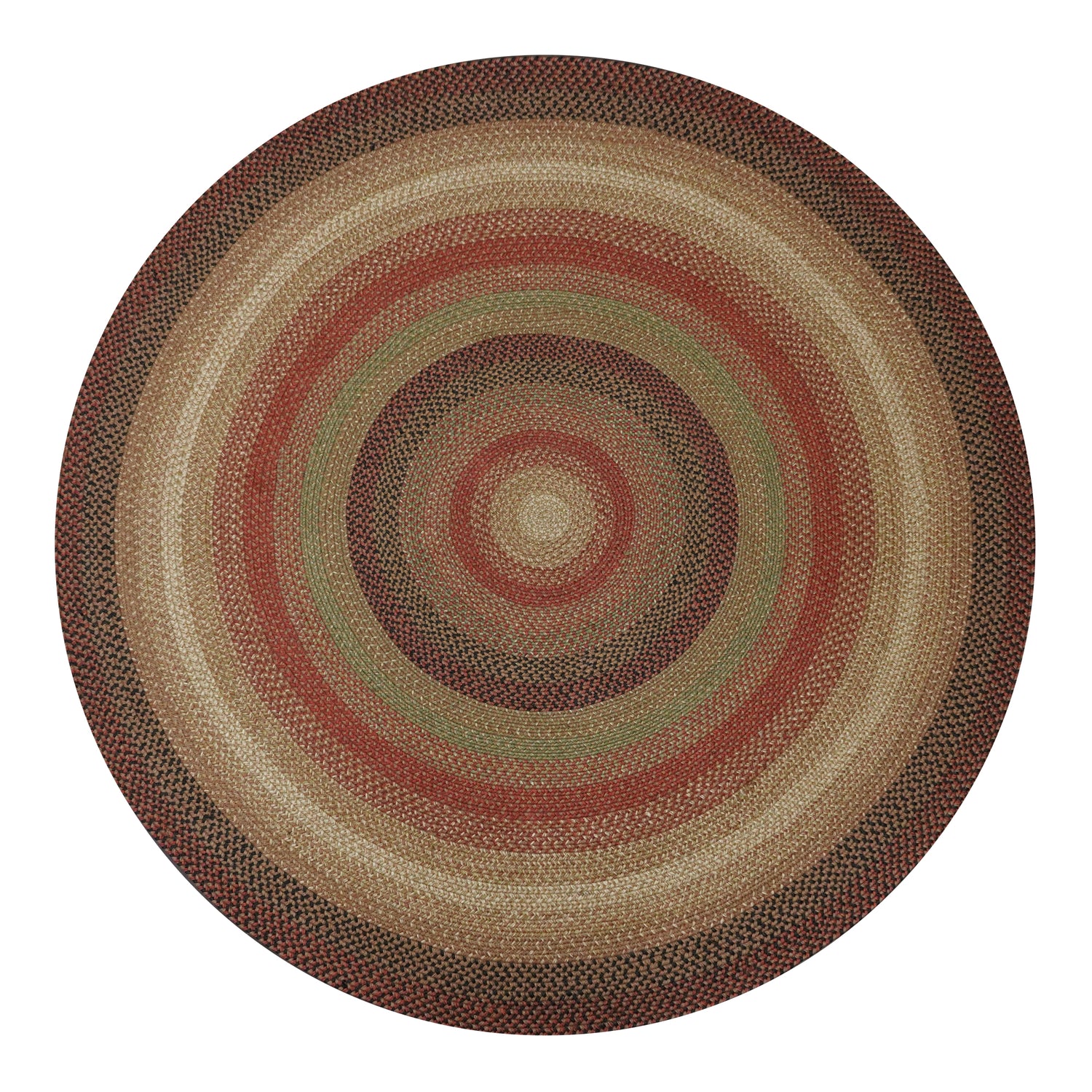 Gingerbread Jute Brown Round Braided Rugs