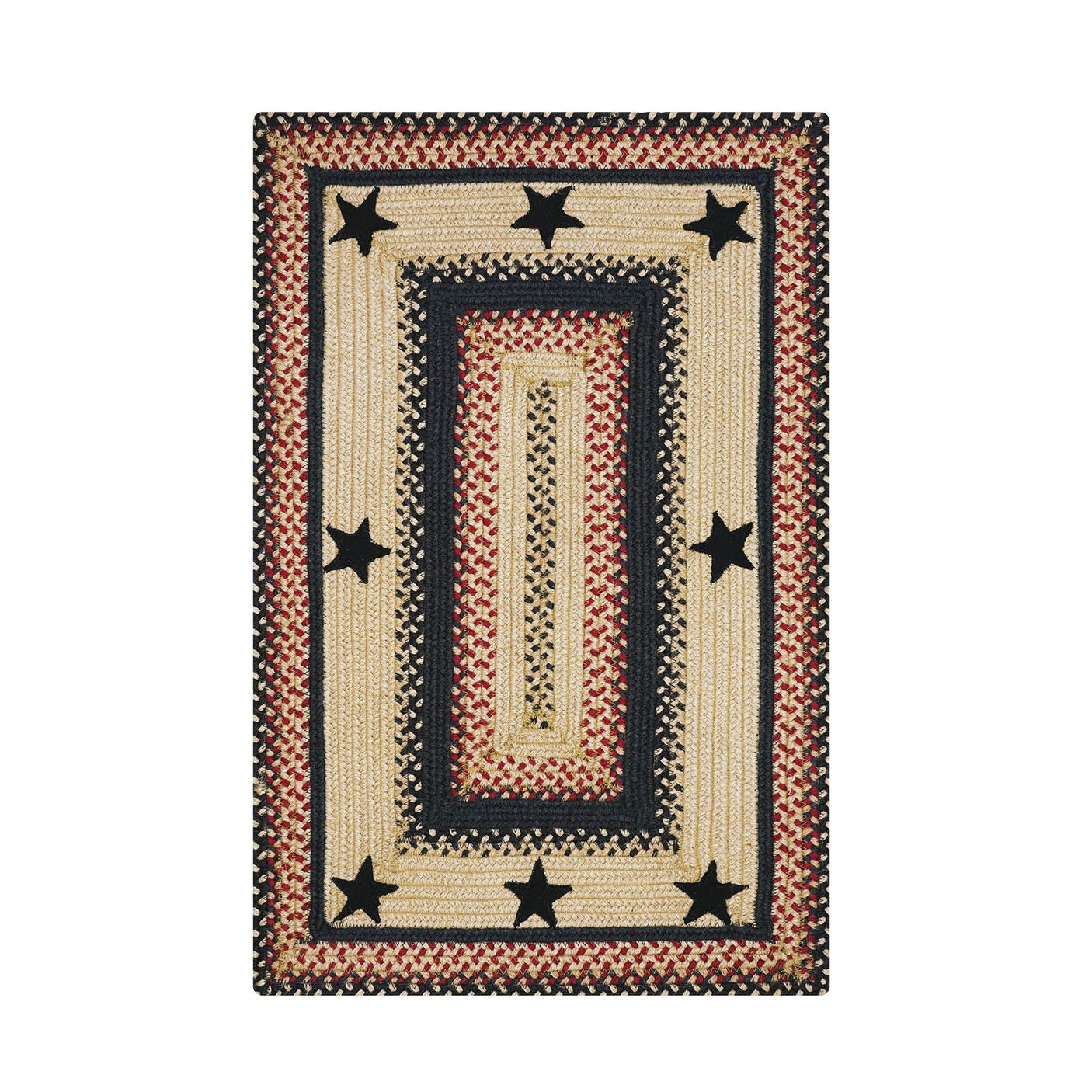 Primitive Star -Gloucester Black Jute Braided Rectangular Rugs silo image