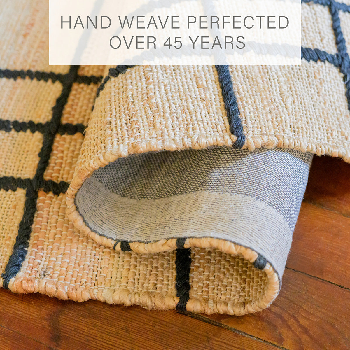 Nell Window Pane Premium Jute Rug With Backing