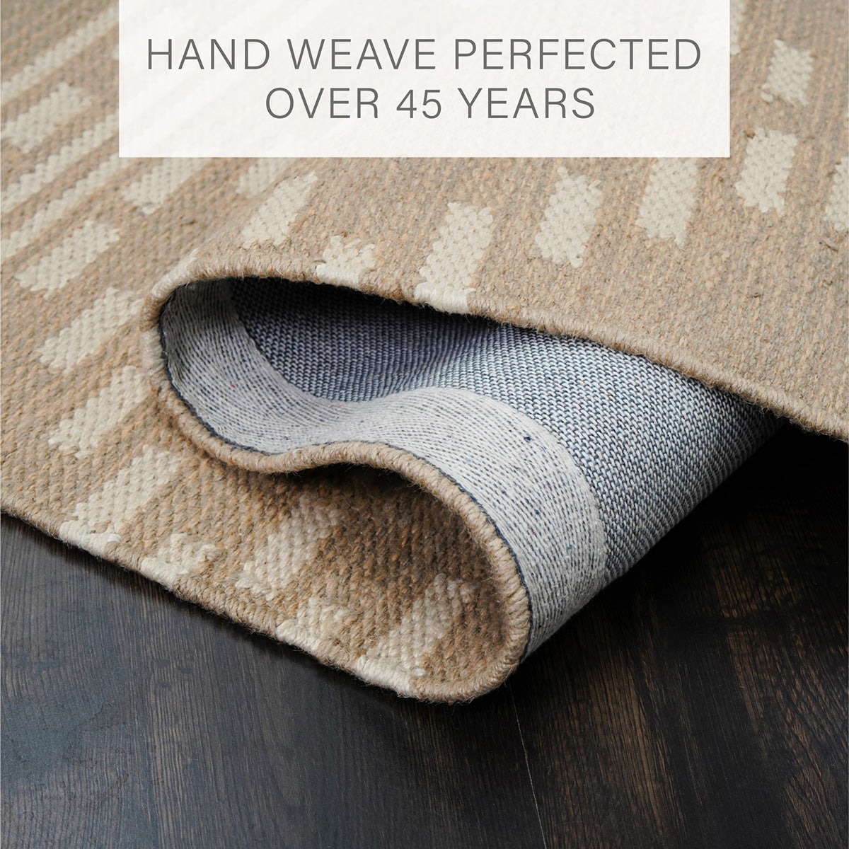 Dune Diamond Weaves Premium Jute Rug With Backing