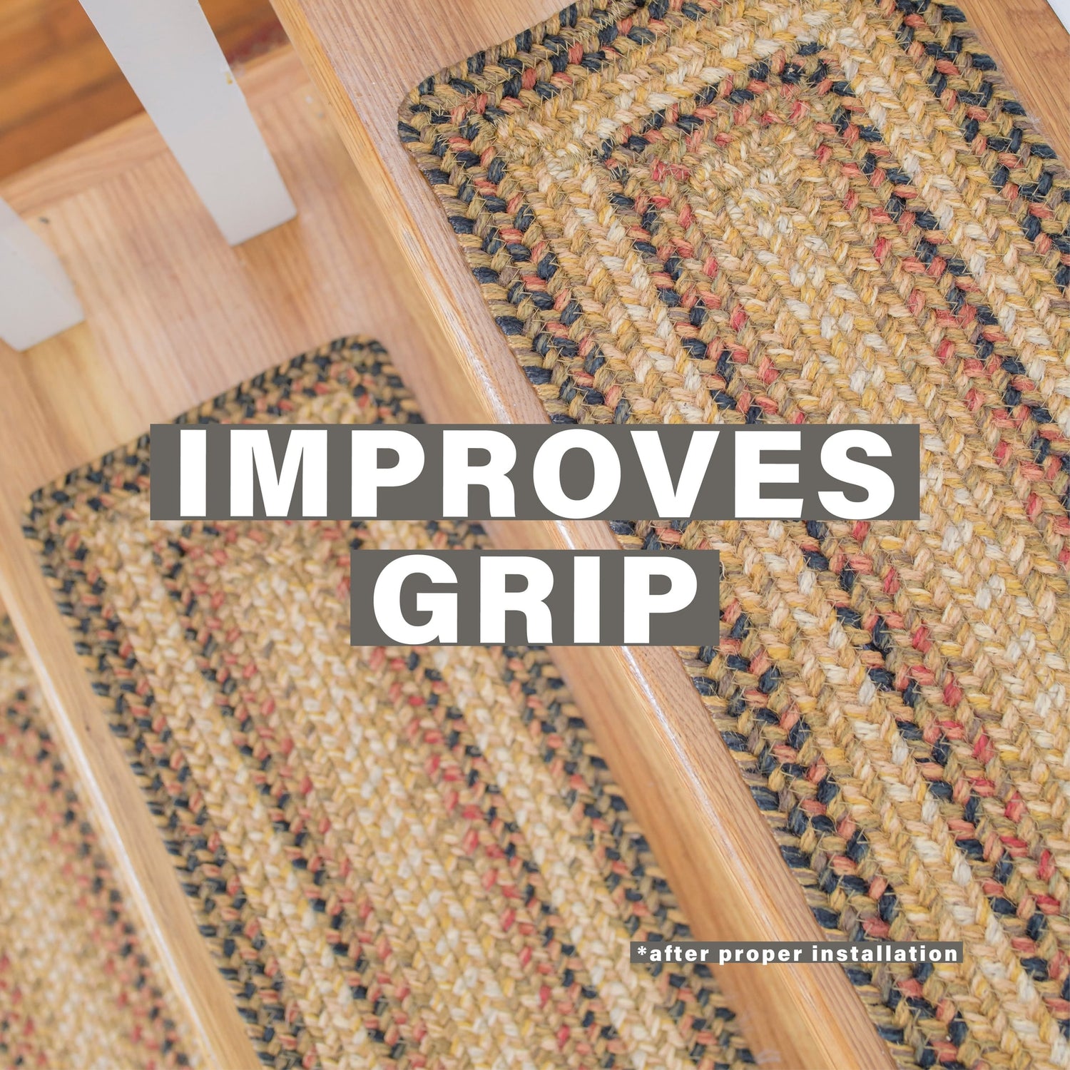 Russett Brown - Beige Jute Stair Tread