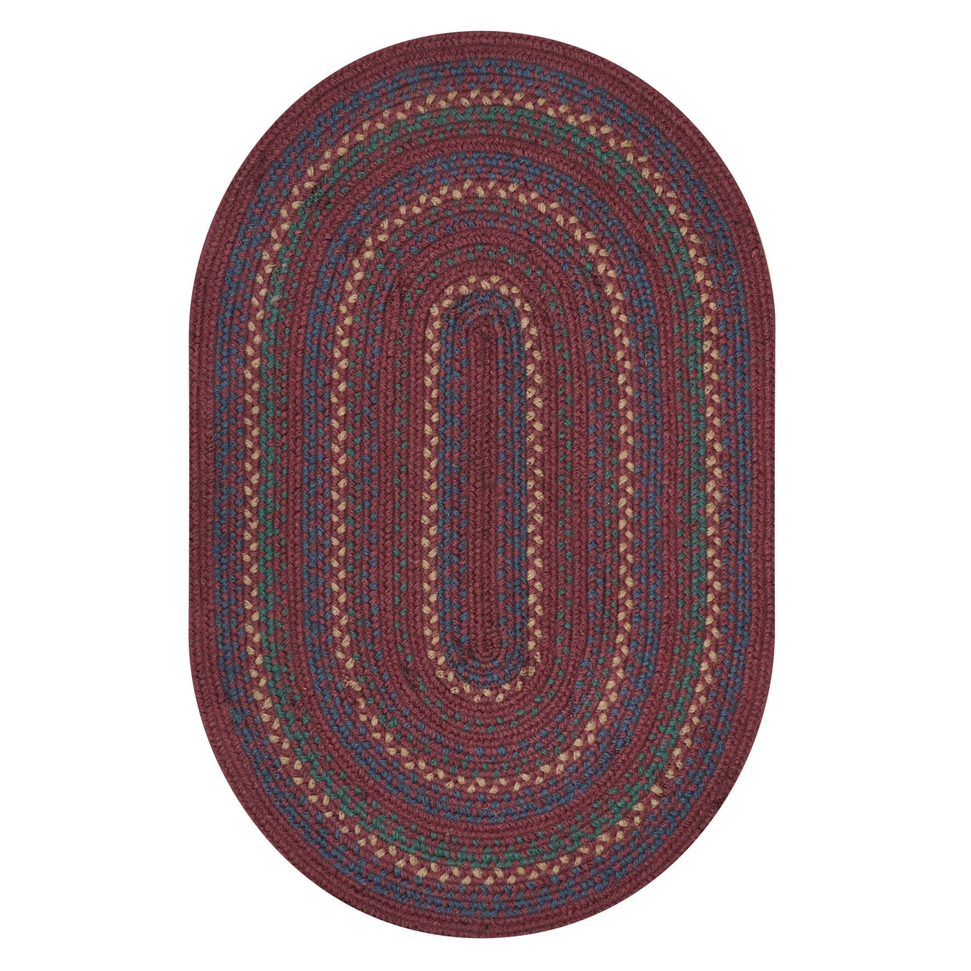 Jamestown Burgundy Jute Braided Rug Oval