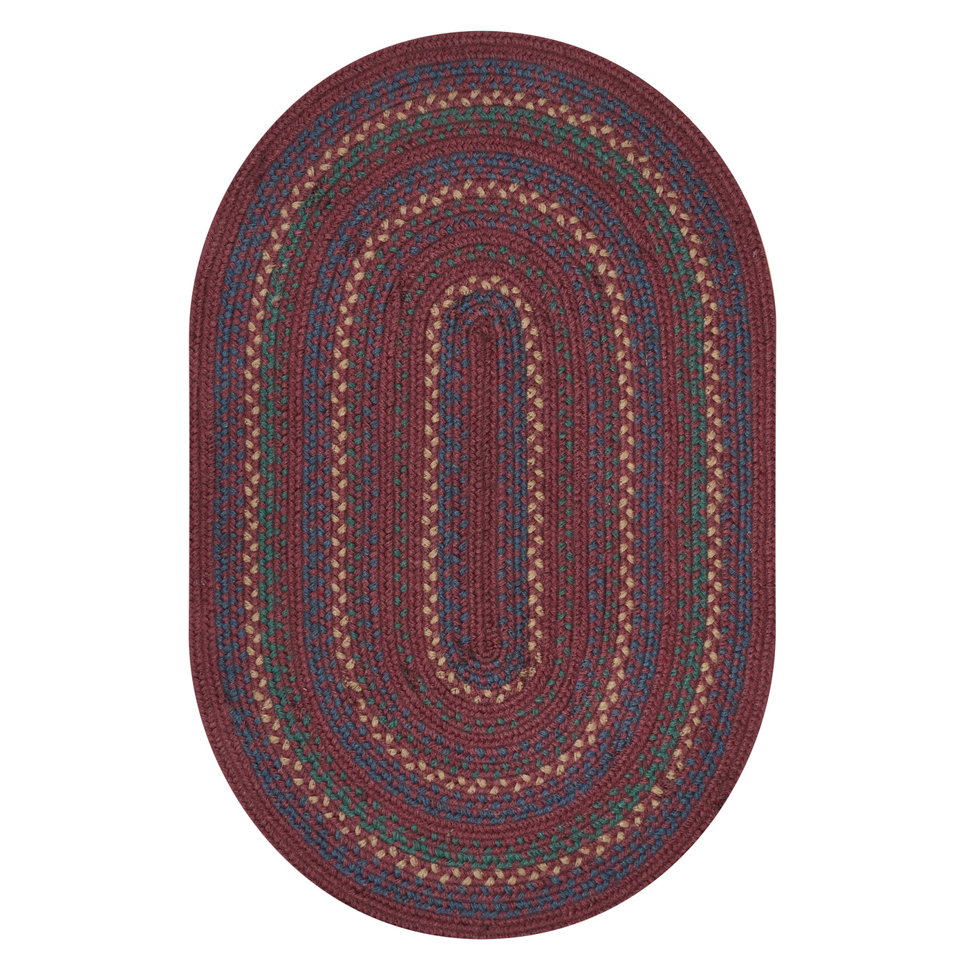 Jamestown Burgundy Jute Braided Oval Rug