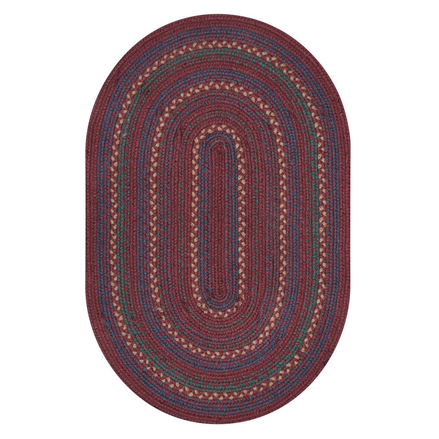 Jamestown Burgundy Jute Braided Oval Rug