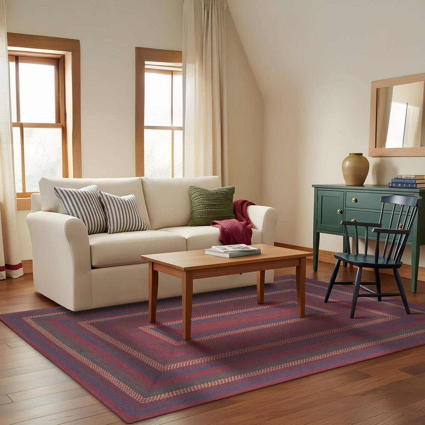 Jamestown Burgundy Jute Braided Rug