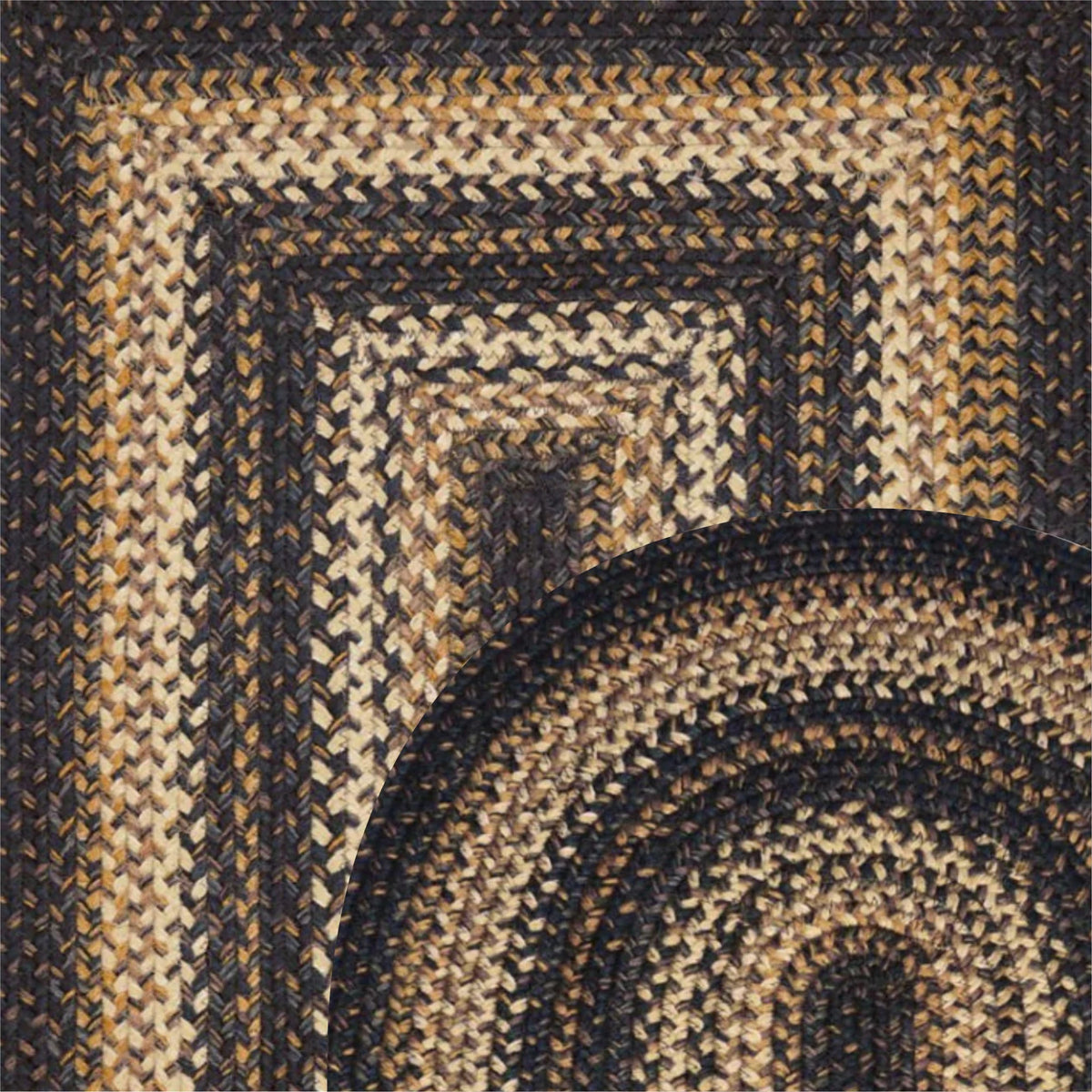 Kilimanjaro Black Jute Braided Oval Rugs