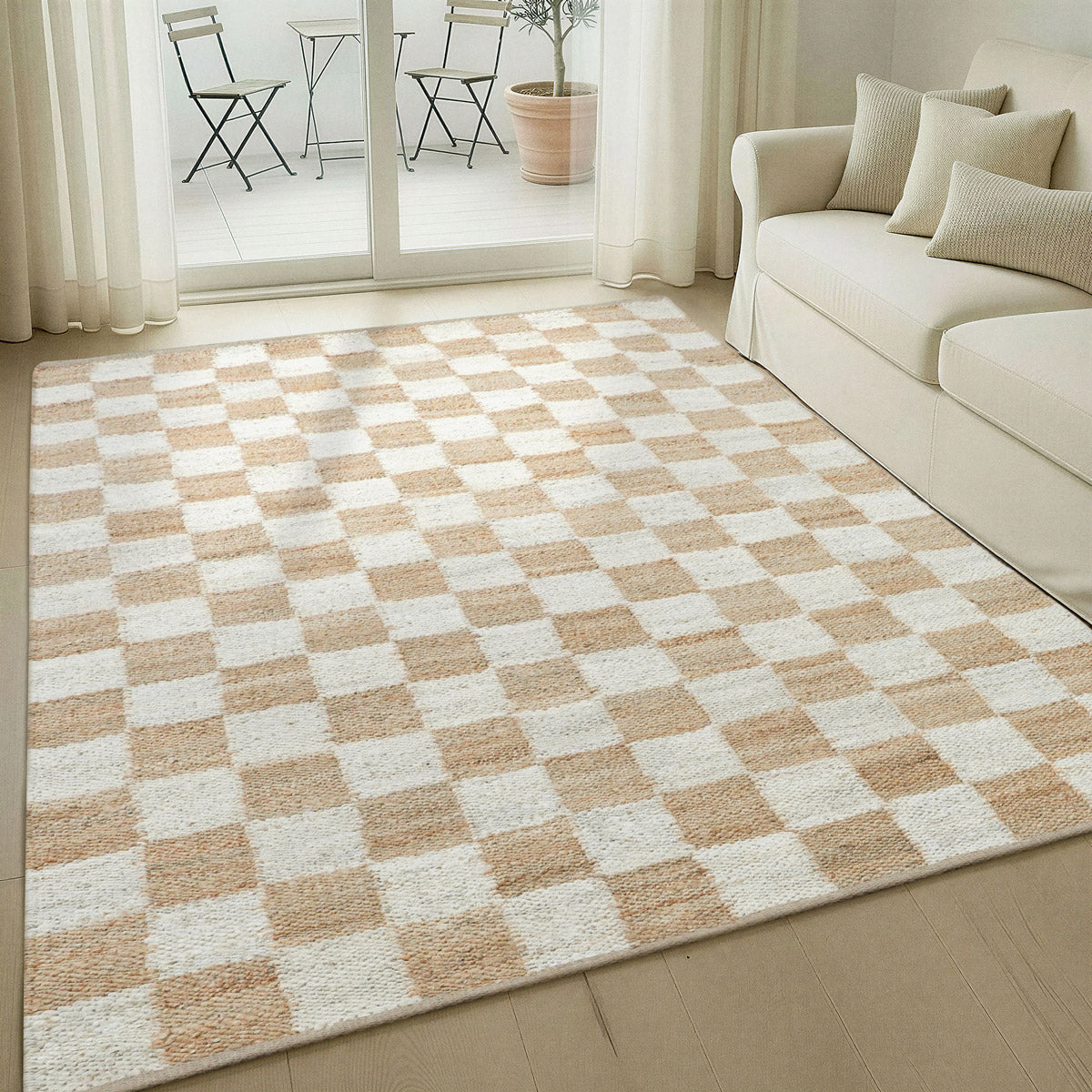Mesa Checker Board Premium Jute Rug