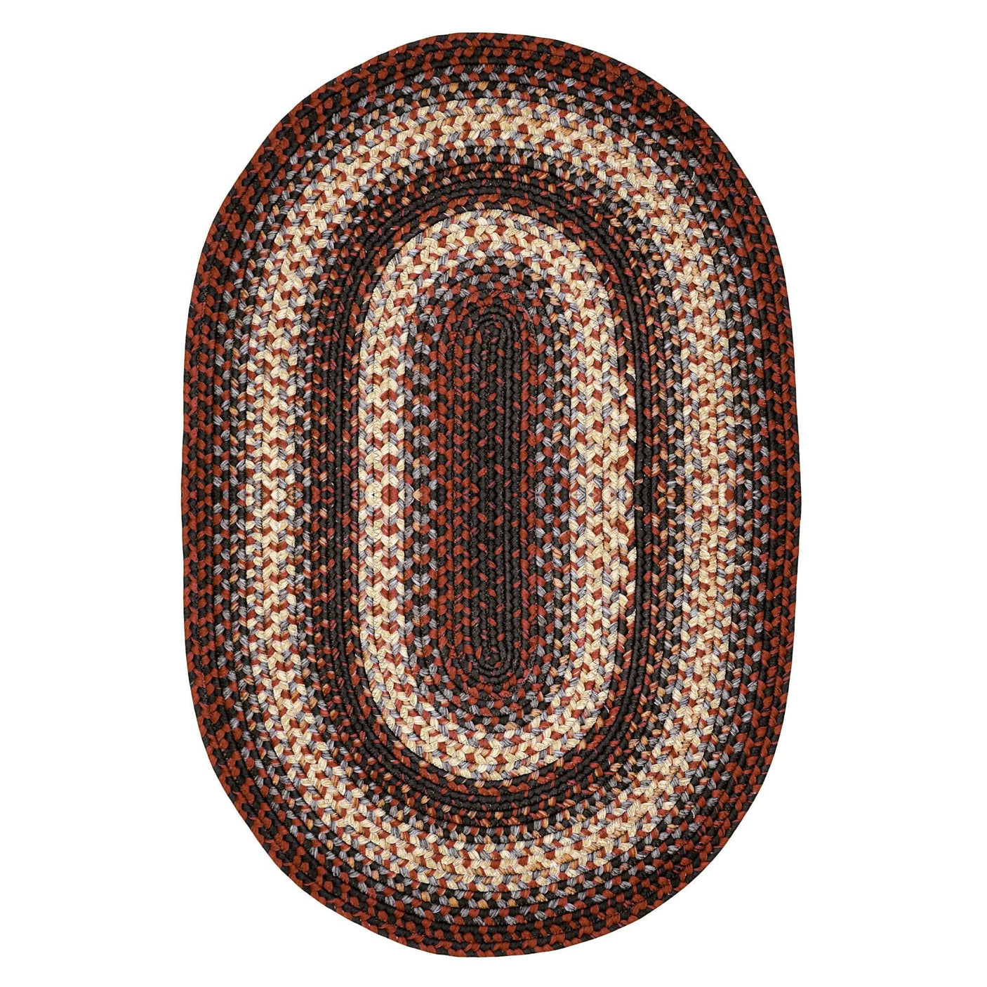Montgomery Black - Burgundy Ultra Durable Braided Oval Rug In Sets