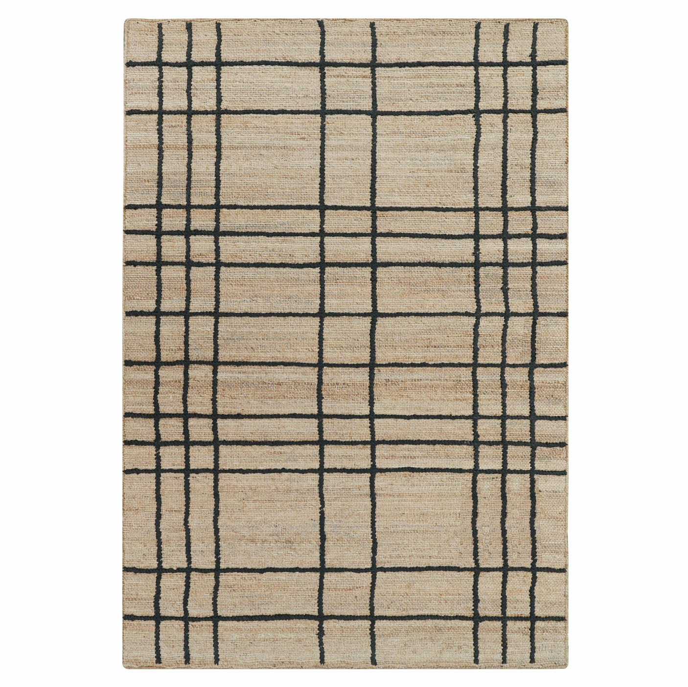 Nell Window Pane Premium Jute Rug With Backing