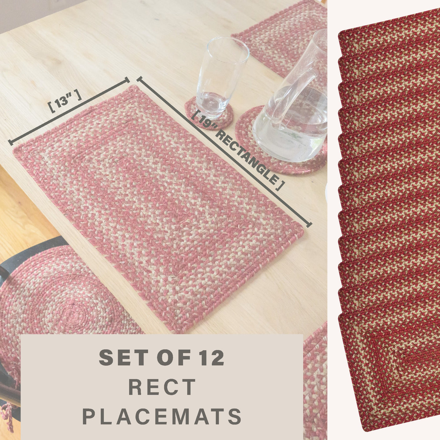 Apple Pie Red Jute Braided Accessories
