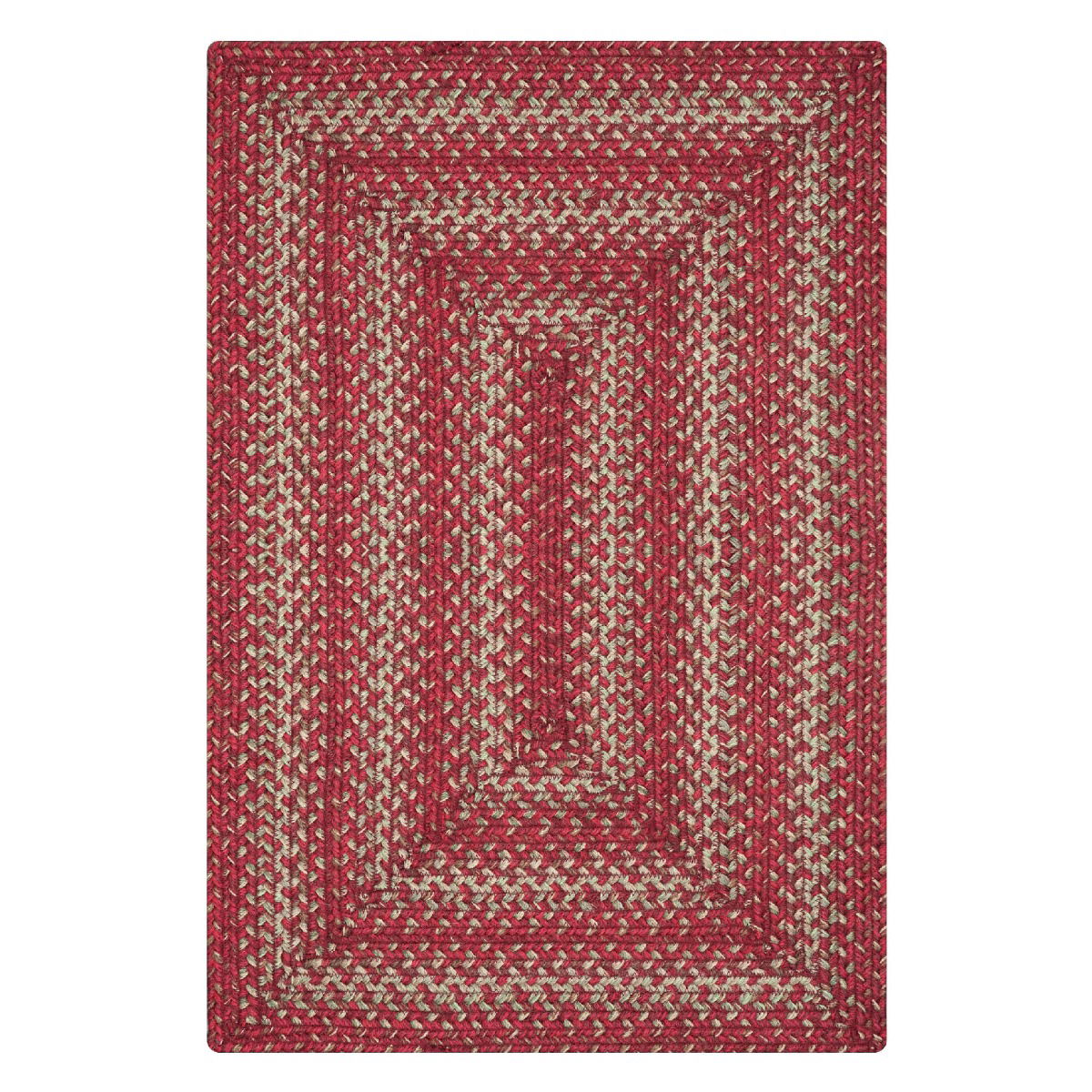 Apple Pie Red Jute Braided Rectangular Rug silo image