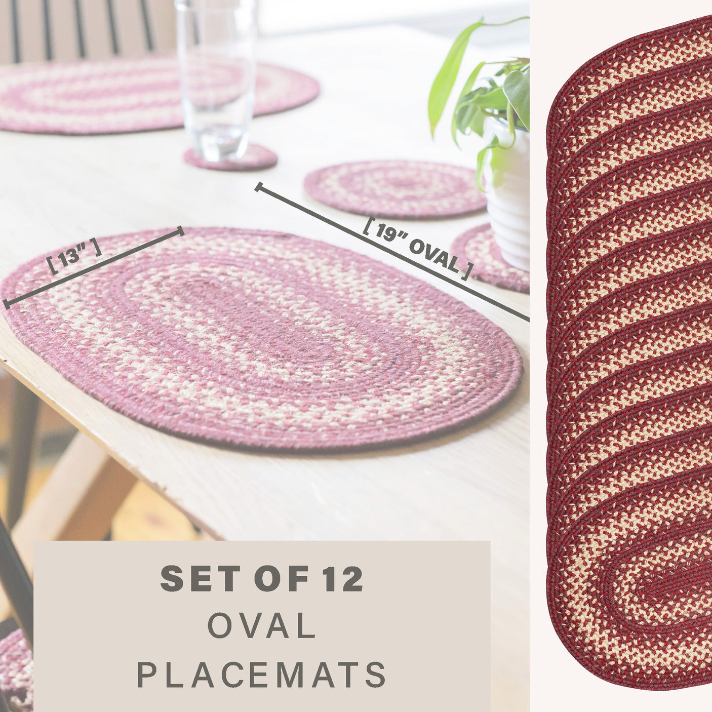 Autumn Maple Burgundy Jute Braided Accessories