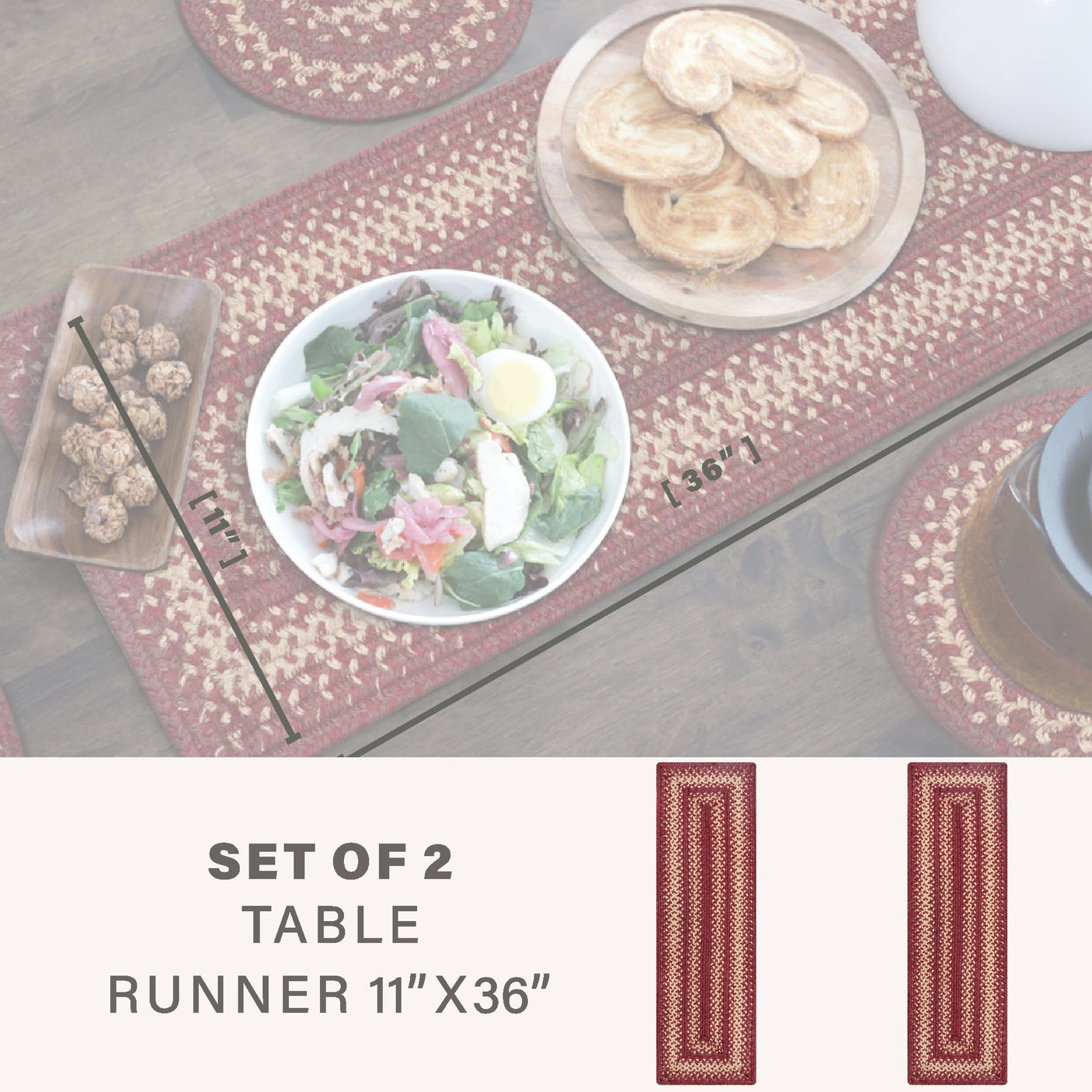 Autumn Maple Burgundy Jute Braided Accessories