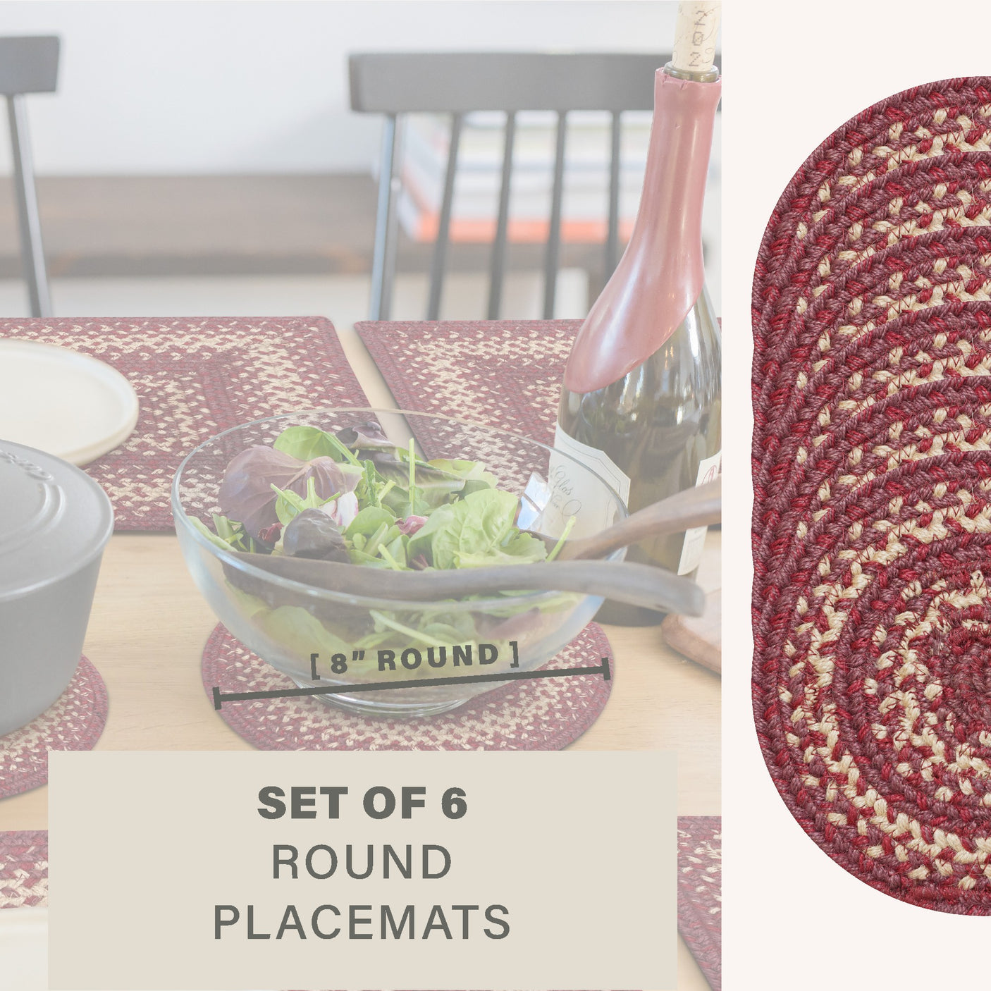 Autumn Maple Burgundy Jute Braided Accessories