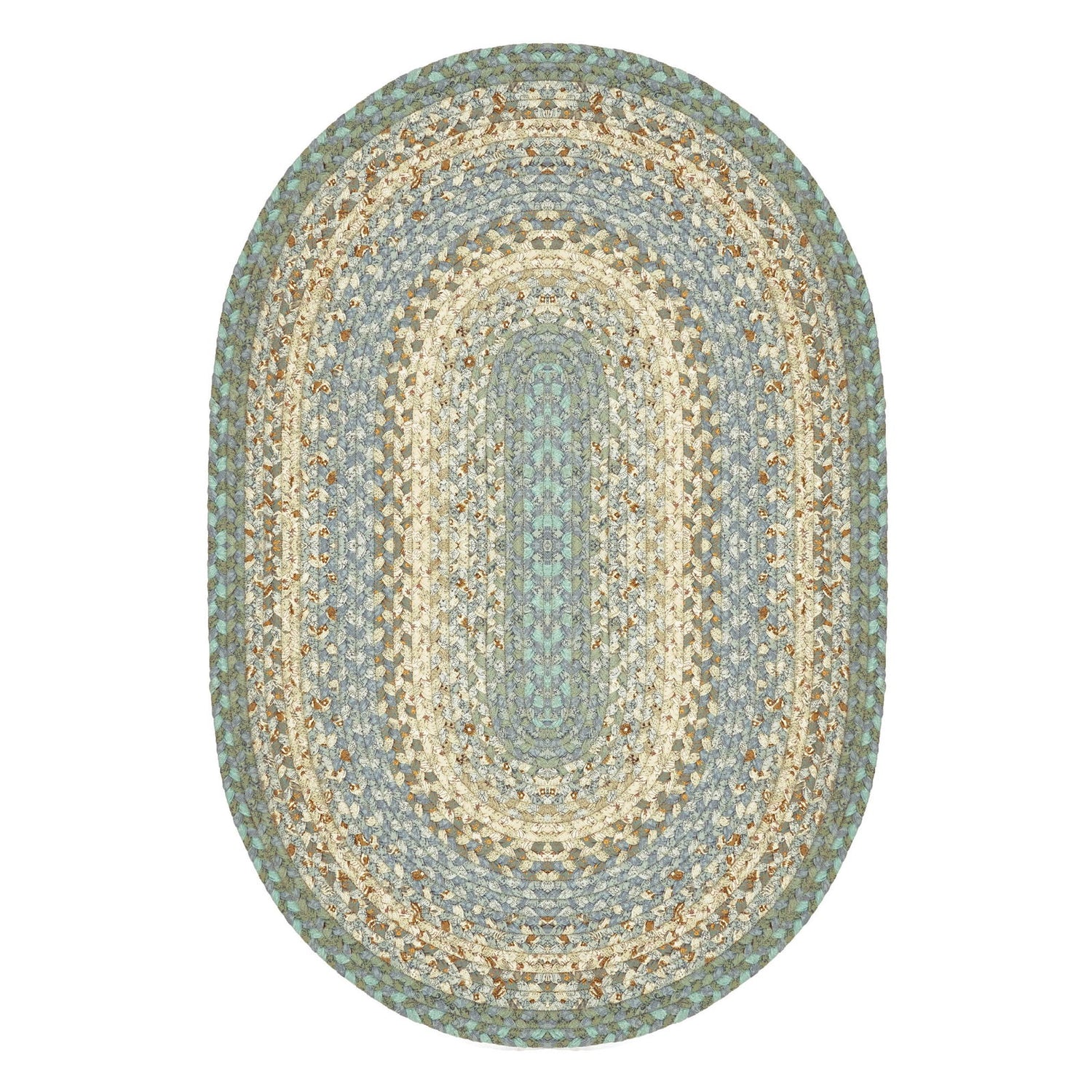 Baja Blue Cotton Braided Oval Rug silo