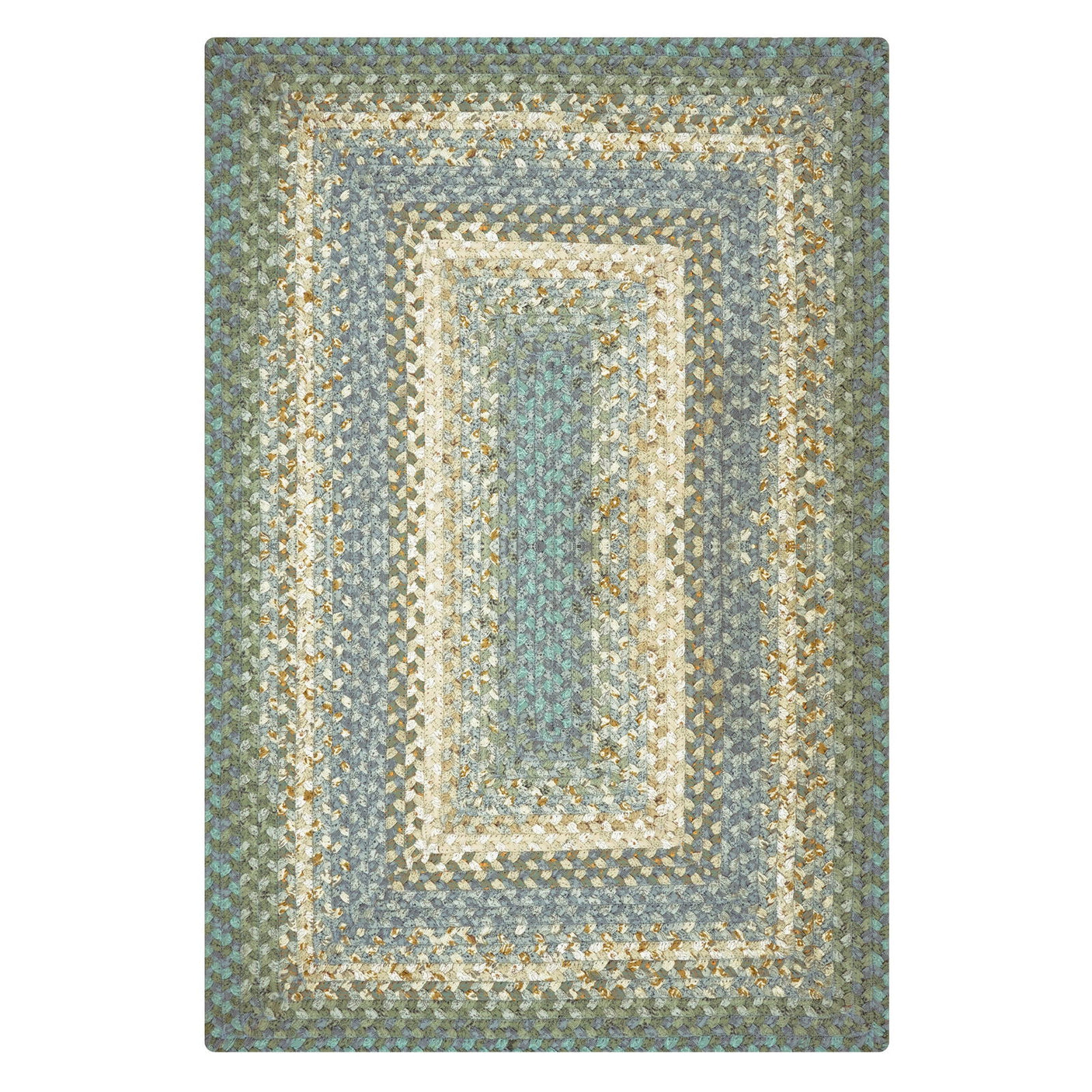 Baja Blue Cotton Braided Rectangular Rug silo shot