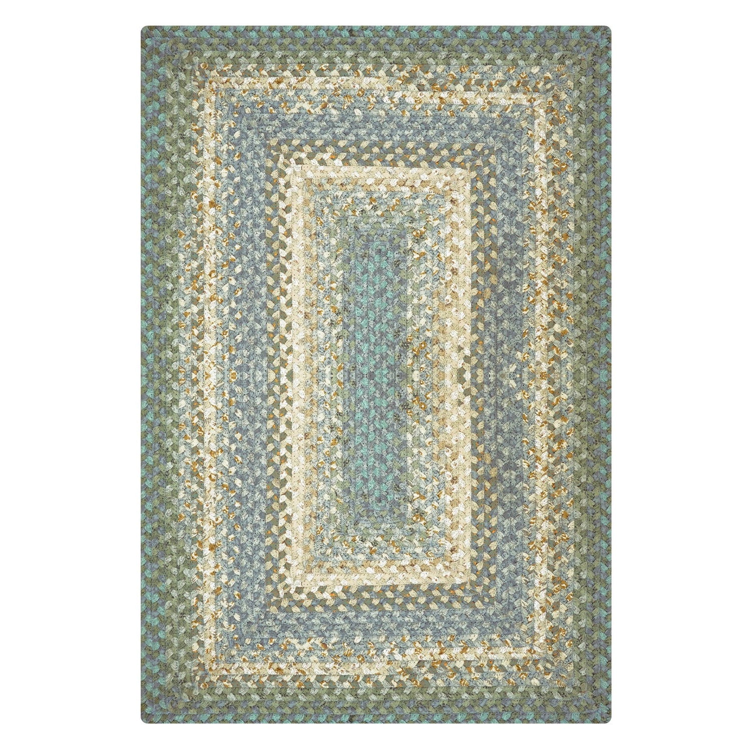 Baja Blue Cotton Braided Rectangular Rug silo shot
