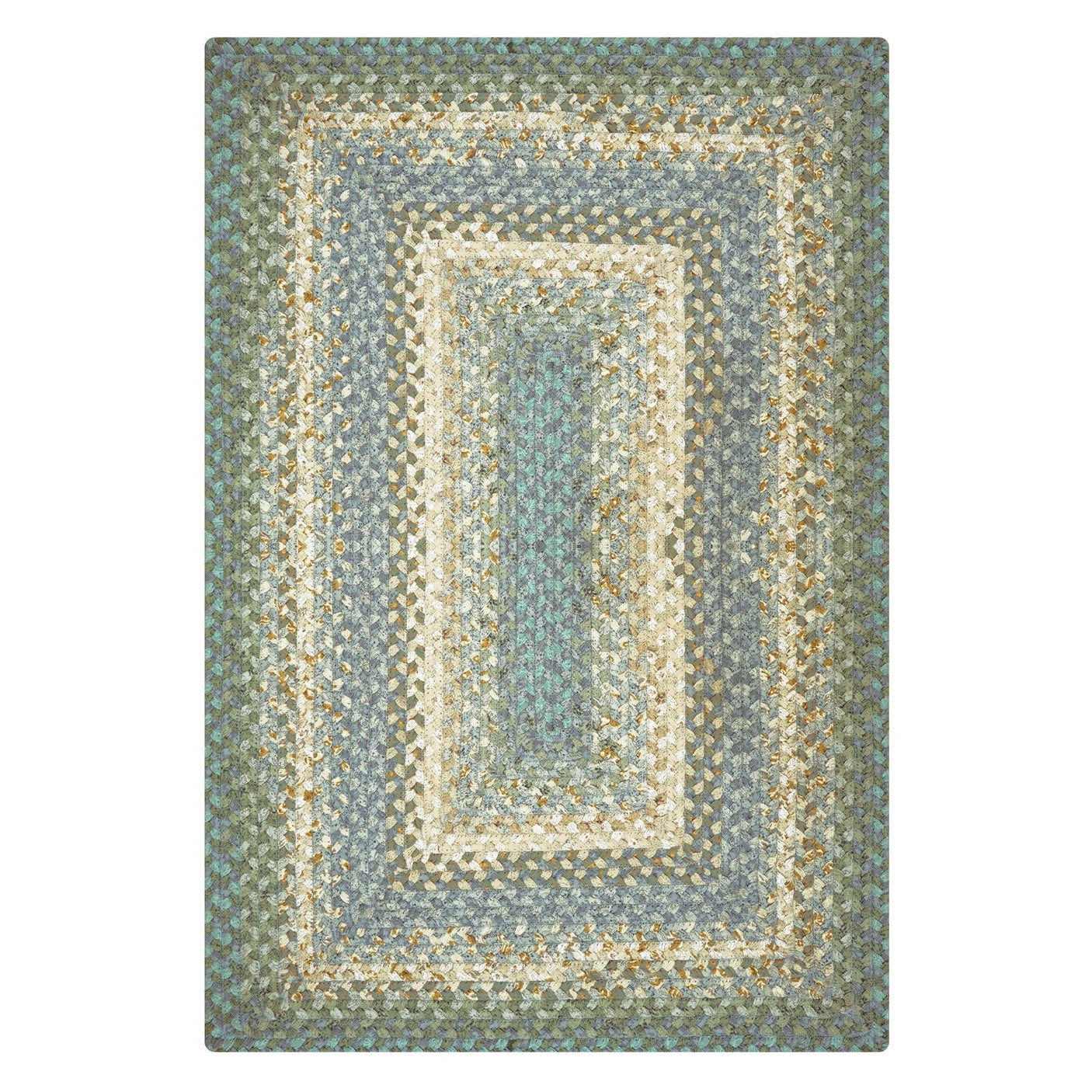 Baja Blue Cotton Braided Rectangular Rug silo shot