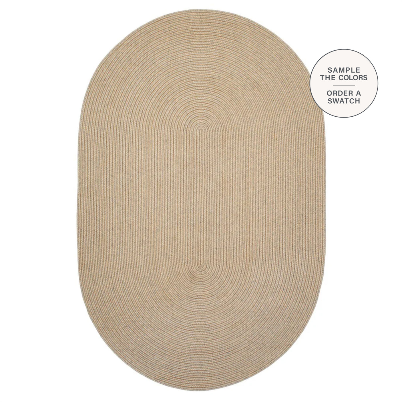Biscuit Brown Oval Braided Rug