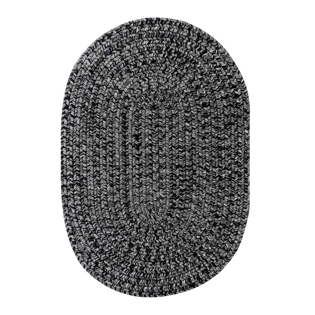 Black Braided Rug Oval