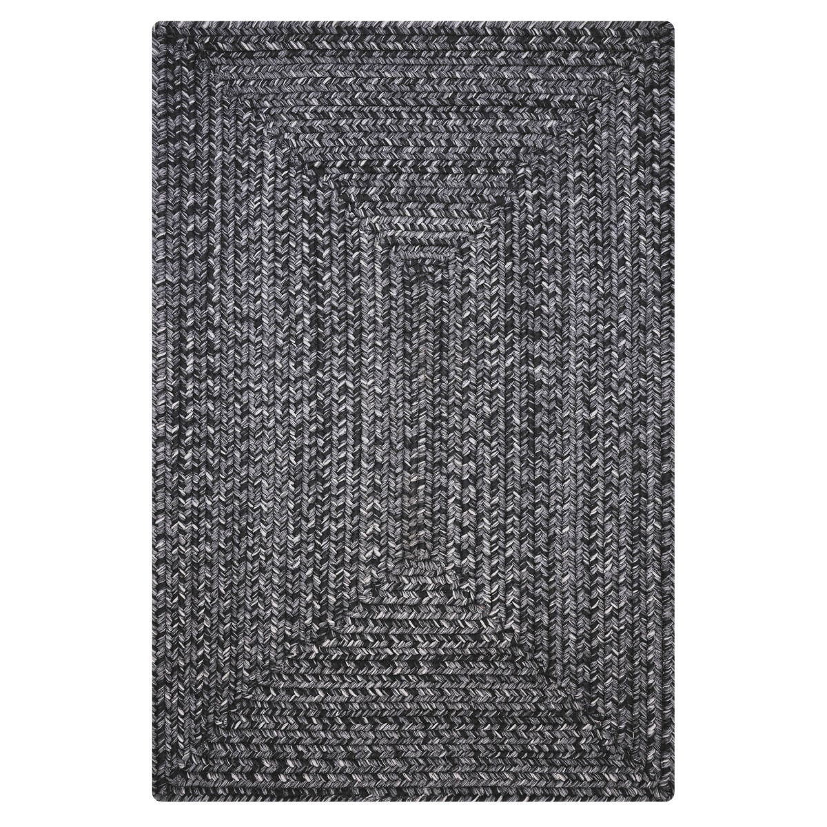 Black Outdoor Braided Rectangular Rug