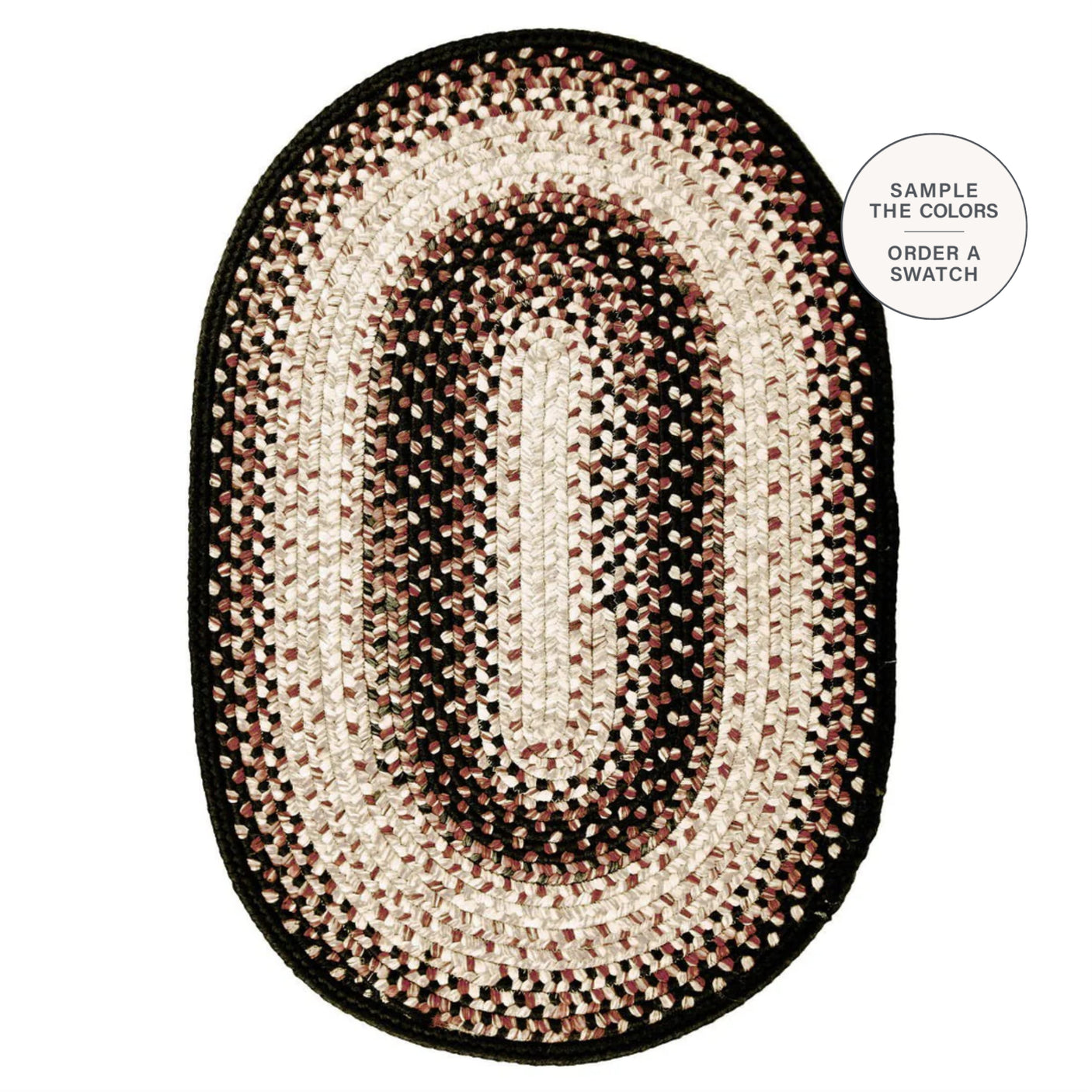 Black Mist Braided Oval Rug