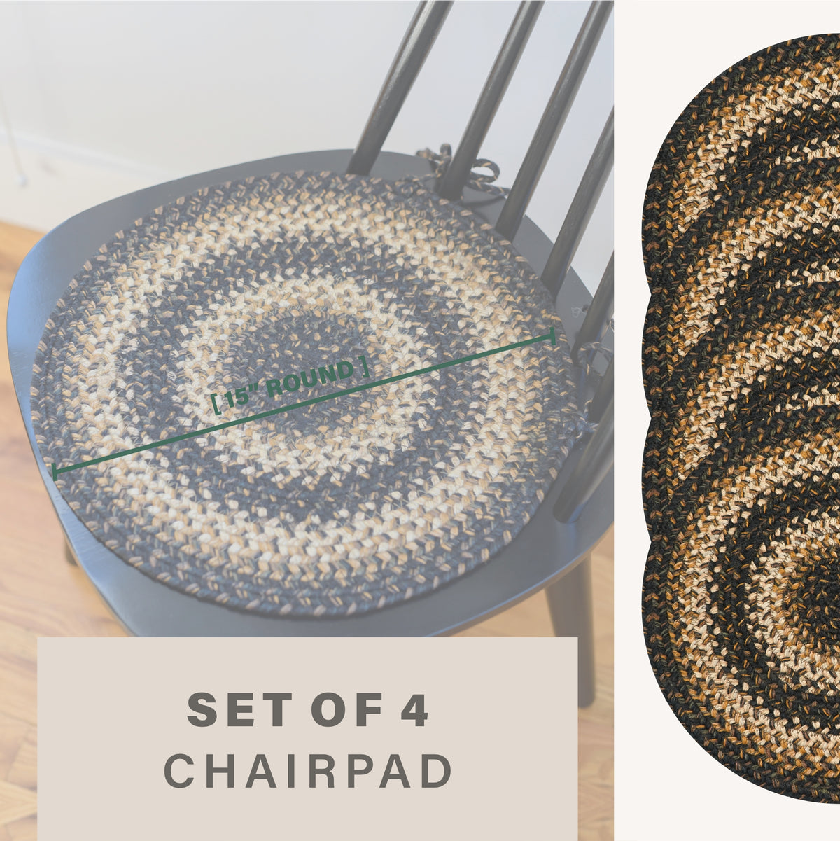 Kilimanjaro Black Jute Braided Chairpad