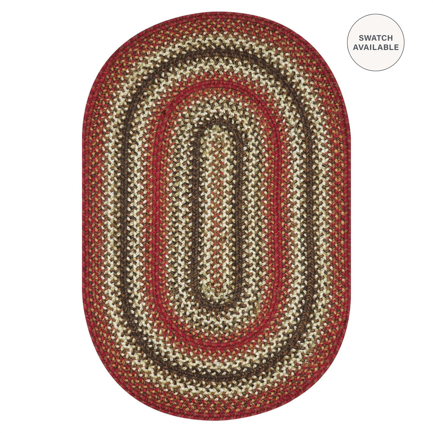 Chester Red Braided Jute Oval Rug