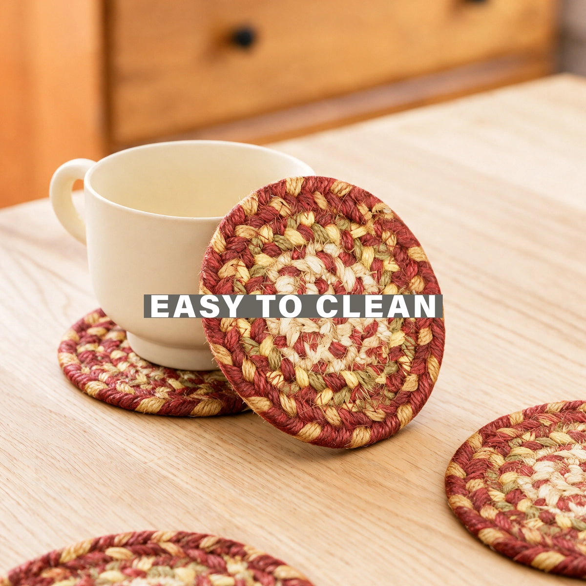 Amber Leaf Red Jute Braided Accessories
