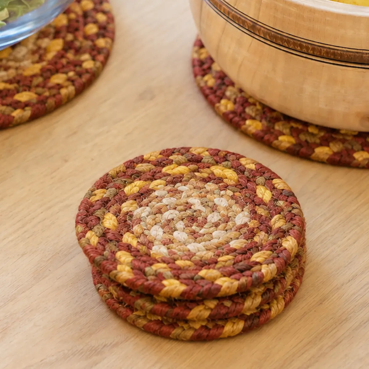 Amber Leaf Red Jute Braided Accessories