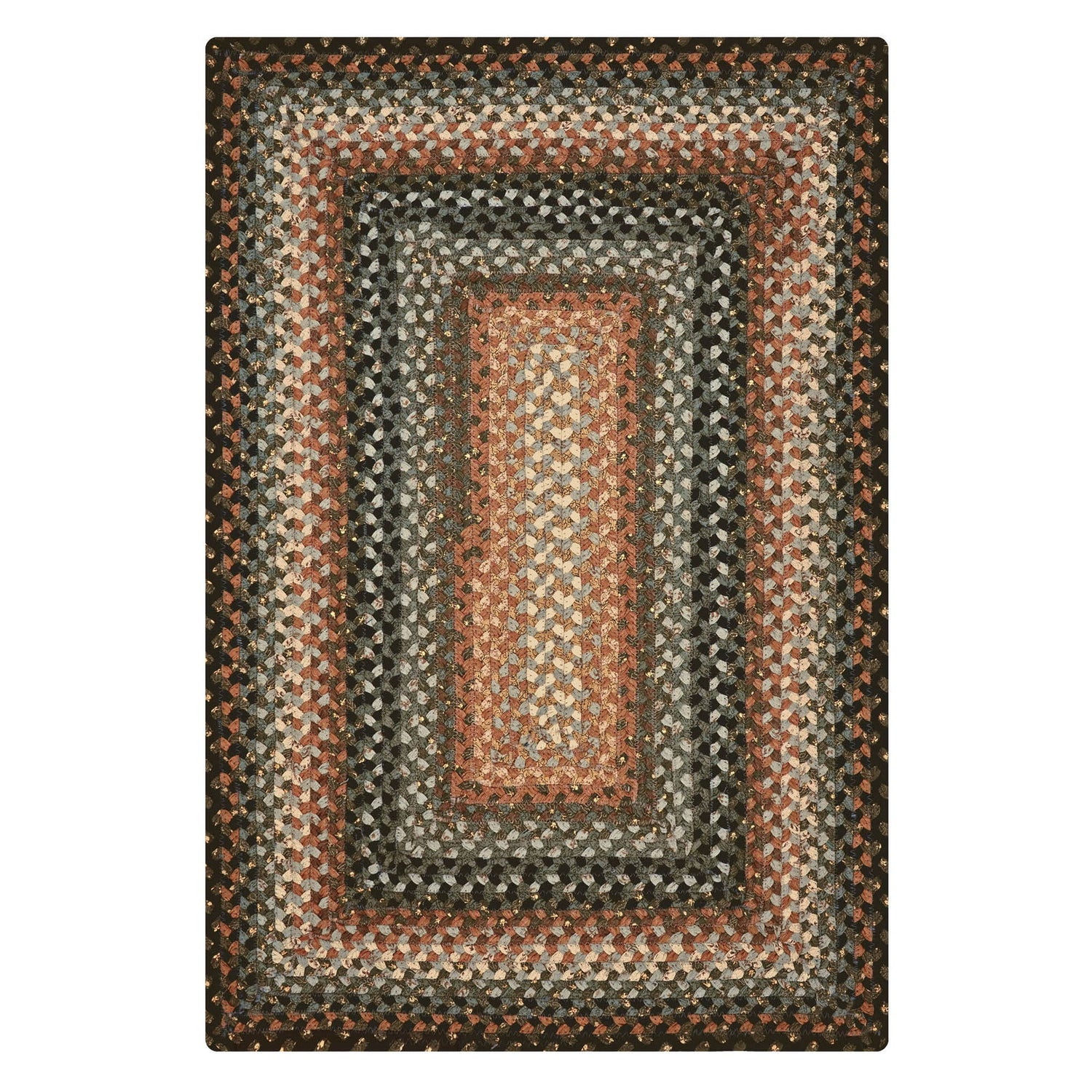 Cocoa Bean Black - Grey Cotton Braided Rug