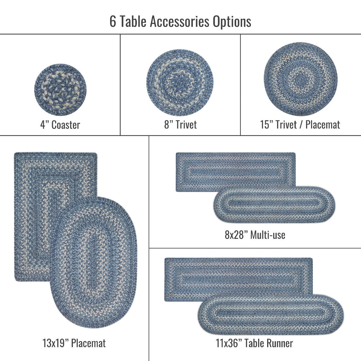 Denim Blue Braided Accessories for living room furniture