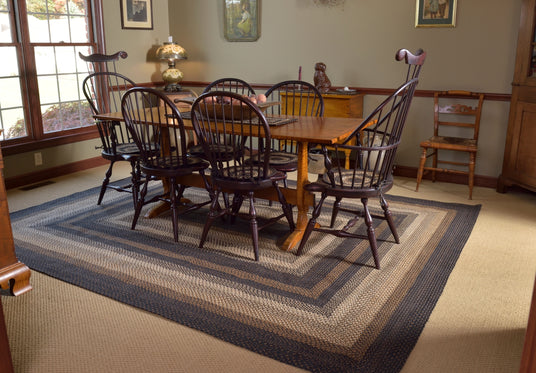 brown braided dining room rug harvest