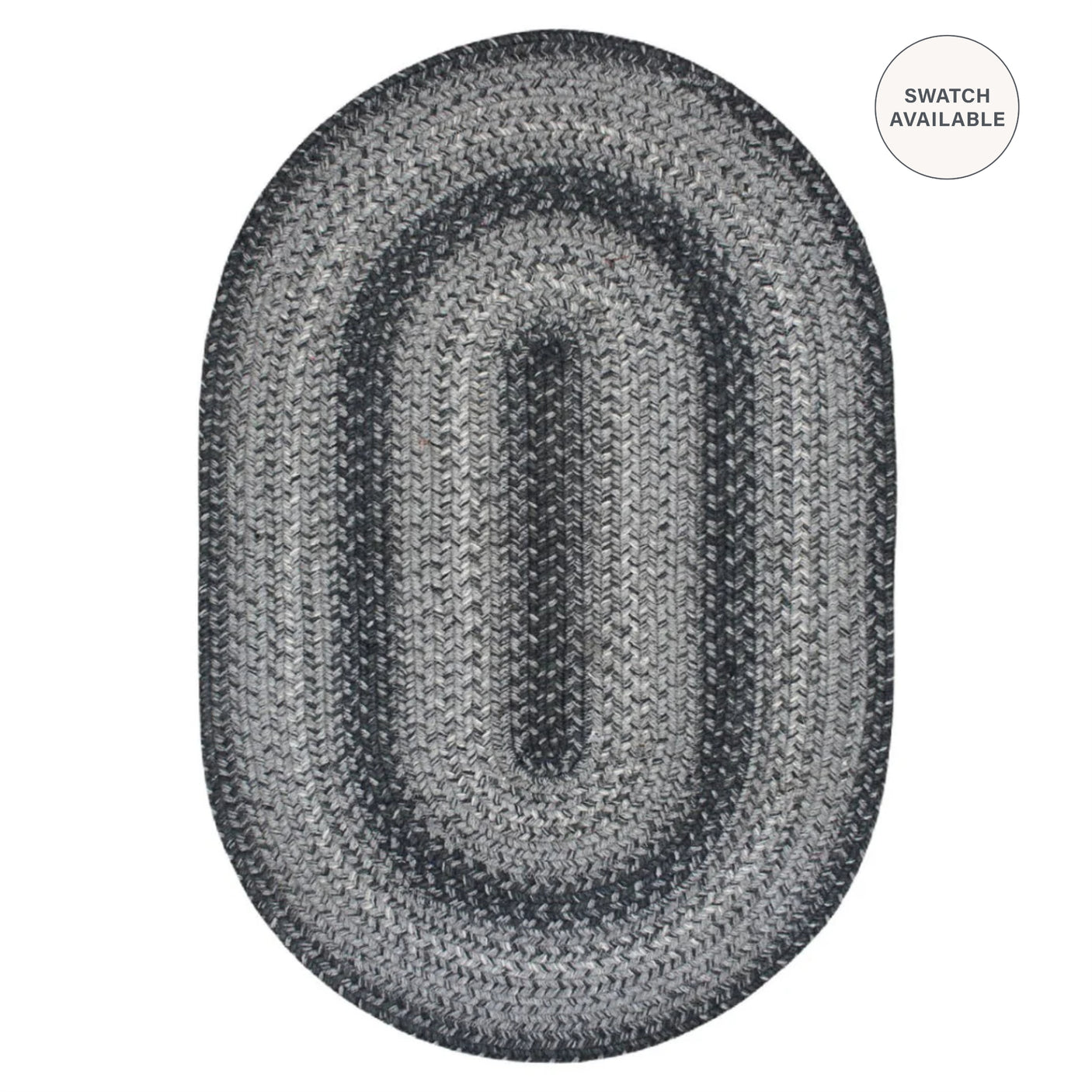 Flint Hill Grey Braided Jute Oval Rug