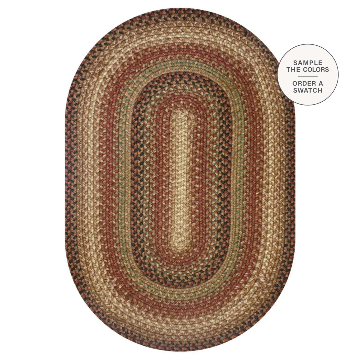 Gingerbread Jute Brown Oval Braided Rugs