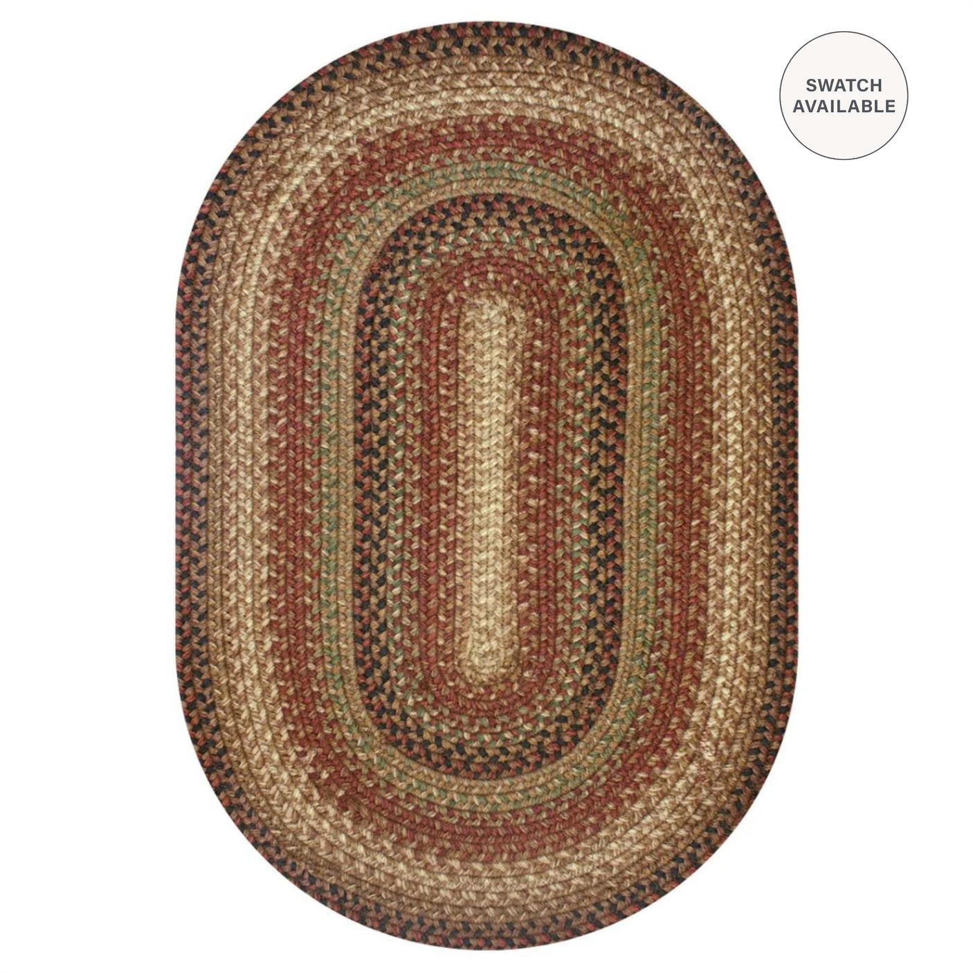 Gingerbread Jute Brown Oval Braided Rugs