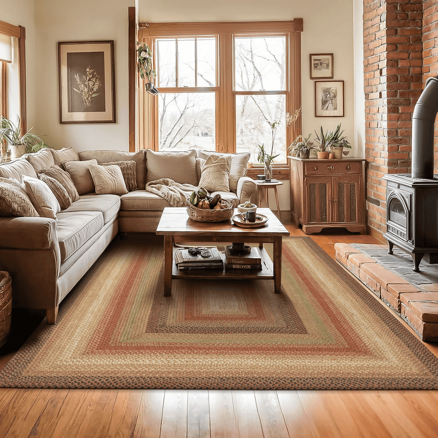 Gingerbread Jute Brown Braided Rugs