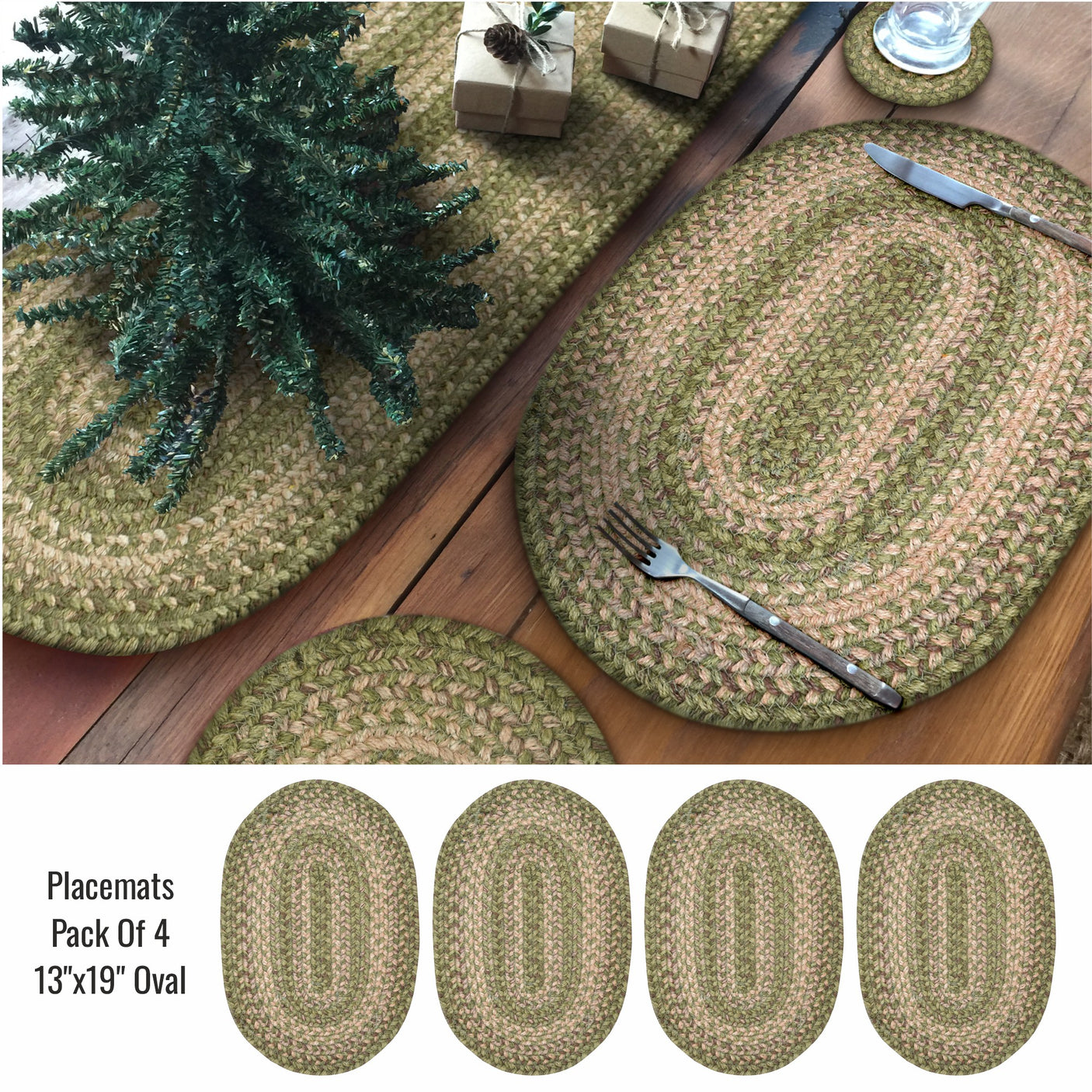 Grassland Green Jute Braided Accessories