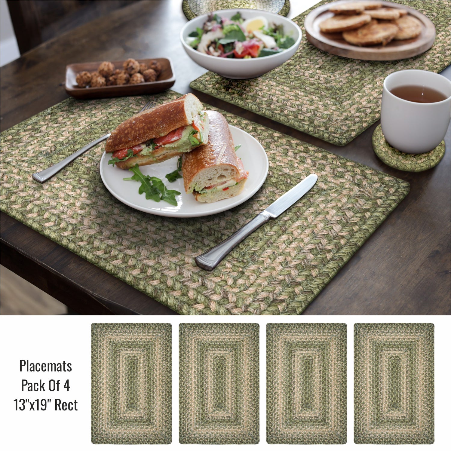 Grassland Green Jute Braided Accessories