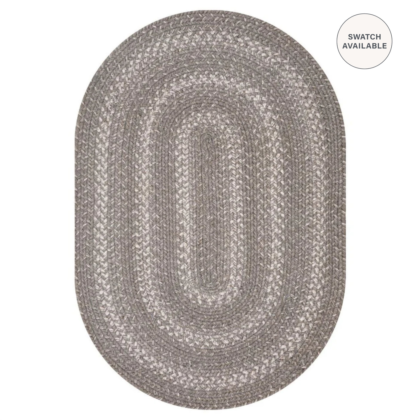 Grey Cloud Jute Oval Braided Rug