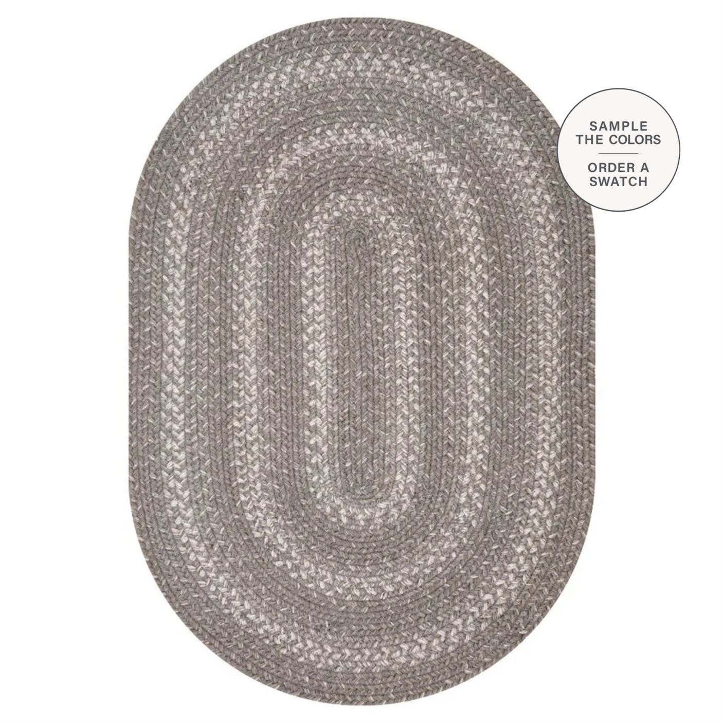 Grey Cloud Jute Oval Braided Rug