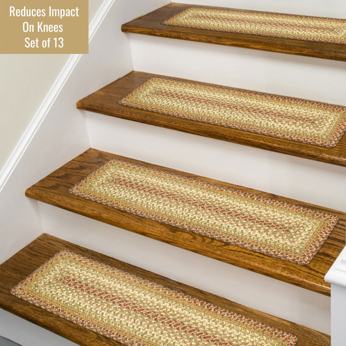 Rectangular Beige Braided Accessories for stair treads