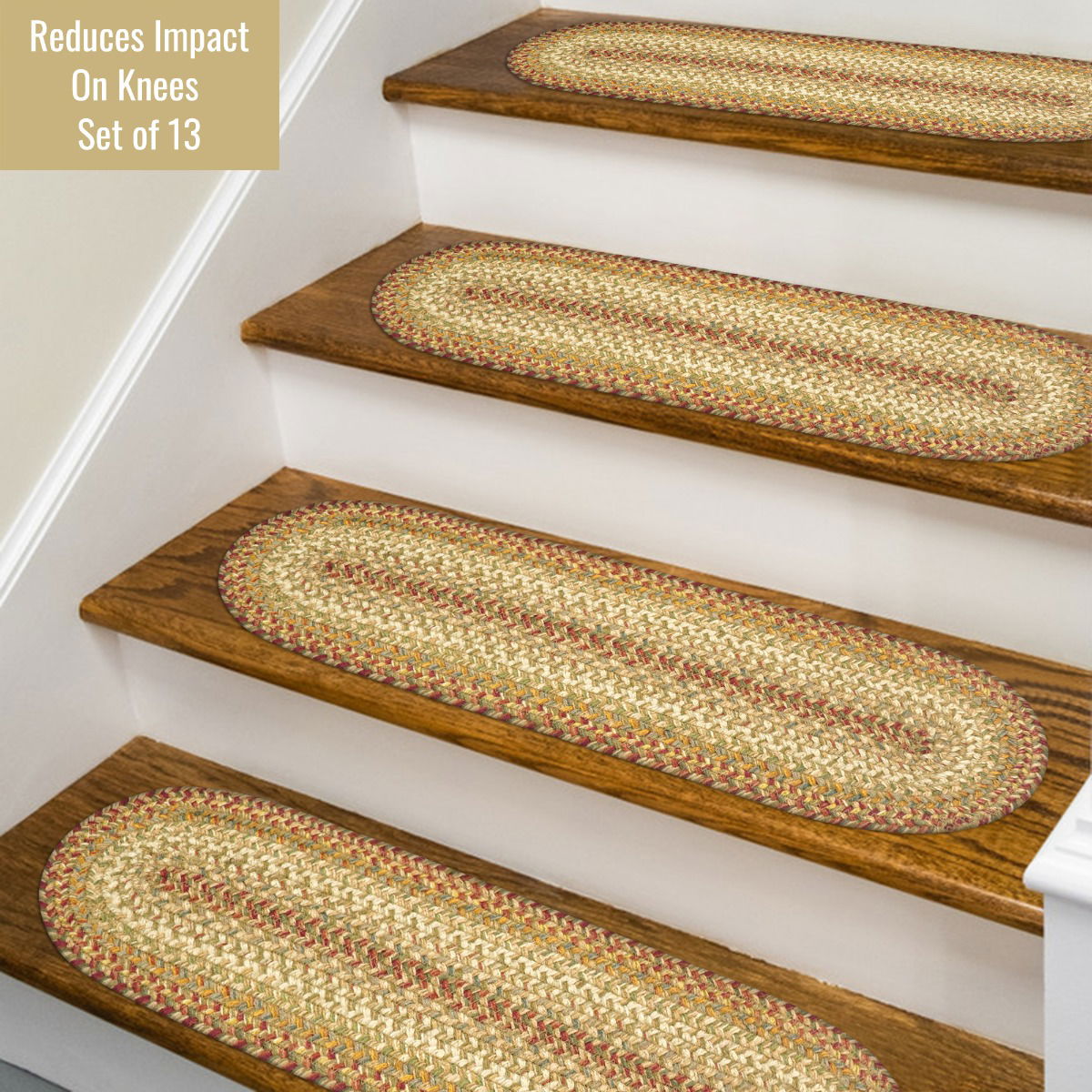 Oval Beige Braided Accessories for stair treads