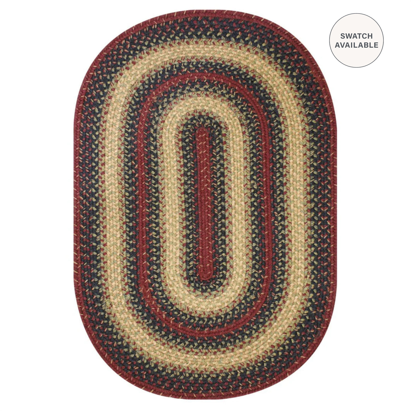 Highland Burgundy Oval Jute Braided Rugs