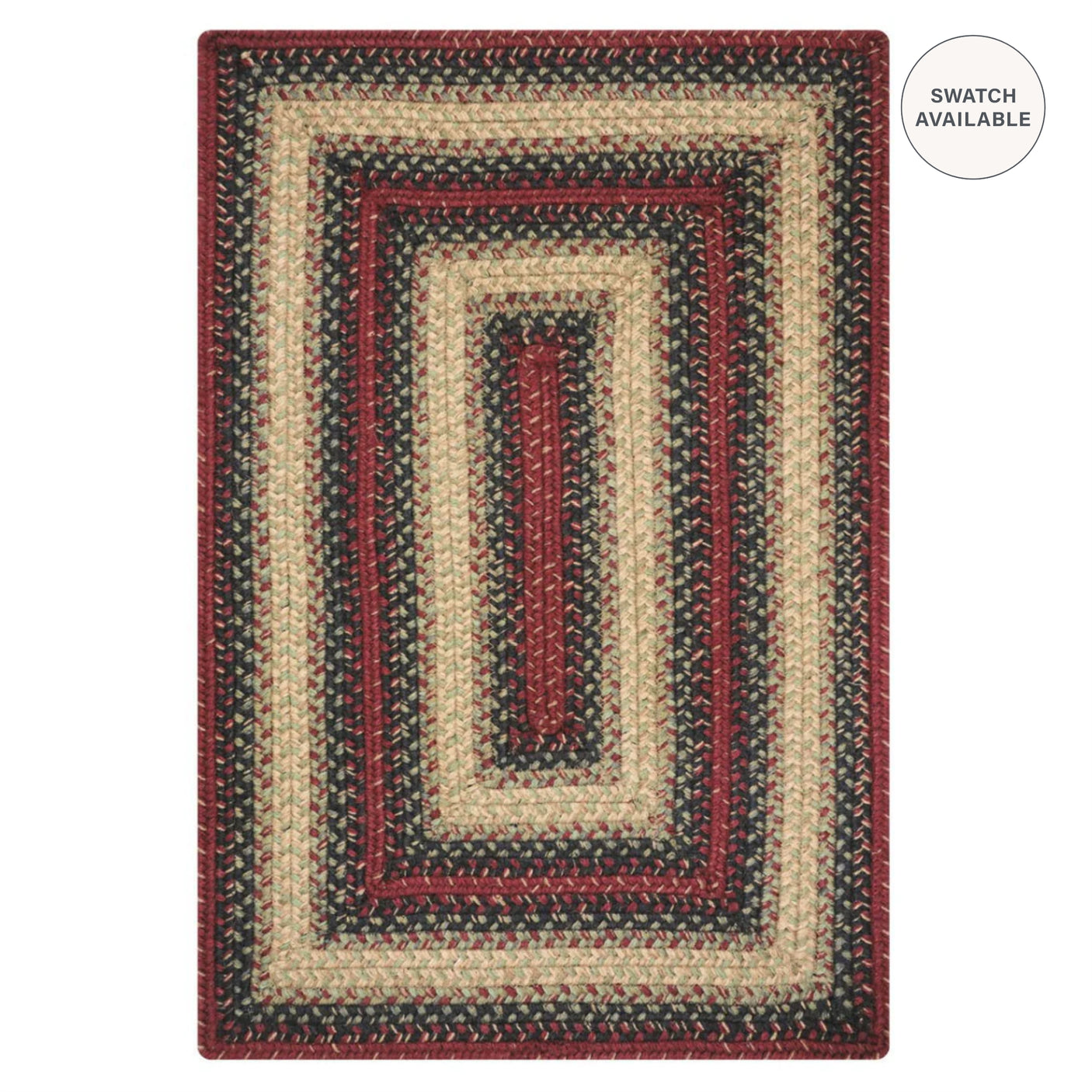 Highland Burgundy Jute Braided Rug
