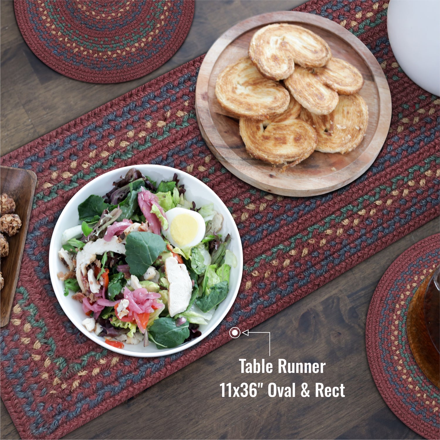 Jamestown Burgundy Jute Braided Accessories