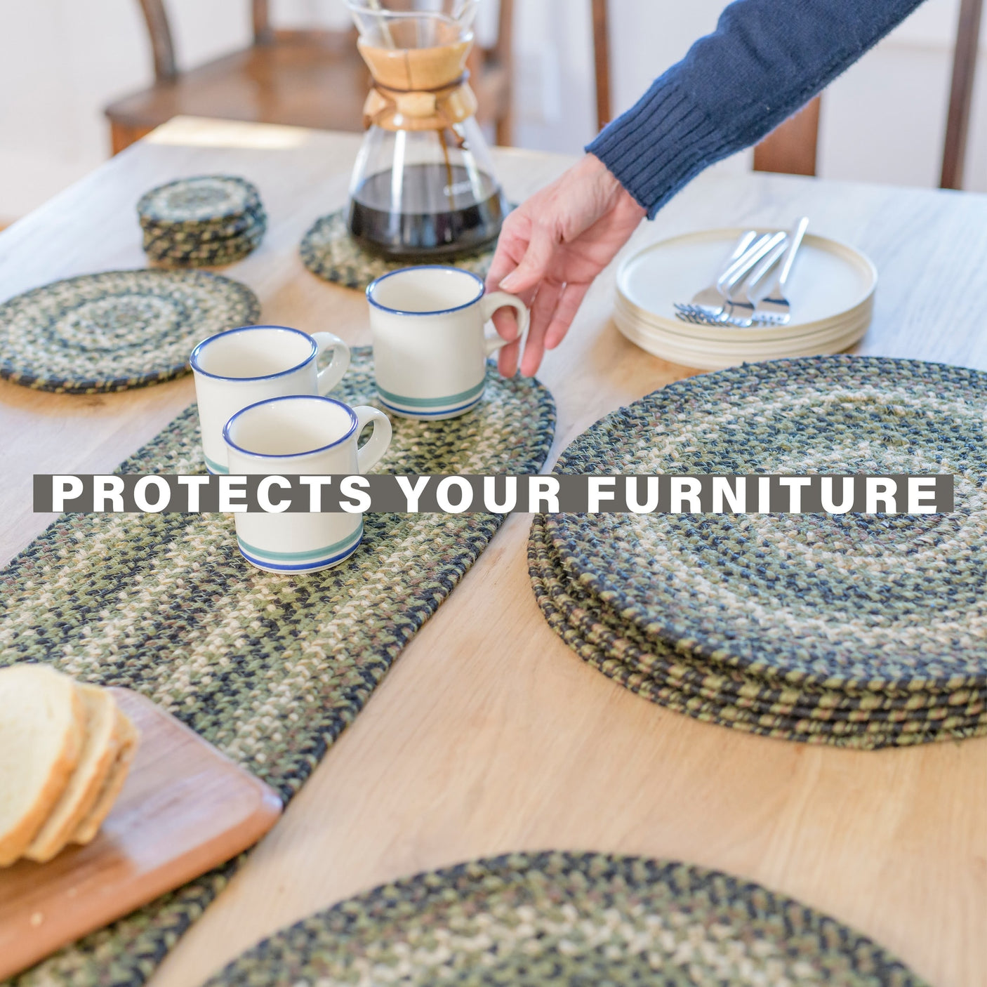 Pinecone Green Braided Accessories