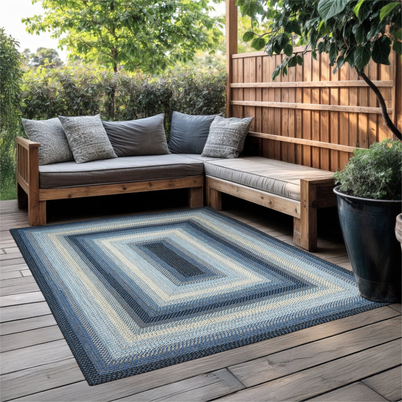 Juniper Blue Braided Rug