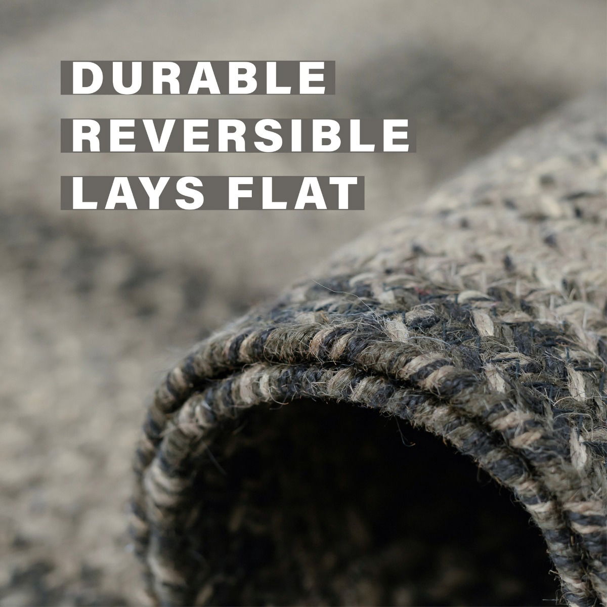 Flint Hill Grey Jute Braided Area Rugs – durable, pet-friendly, perfect for indoor/outdoor, bedroom, kitchen, or living room.