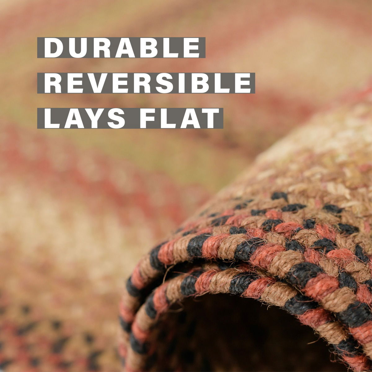 Best Brown Jute Braided oval Rug for flat surfaces